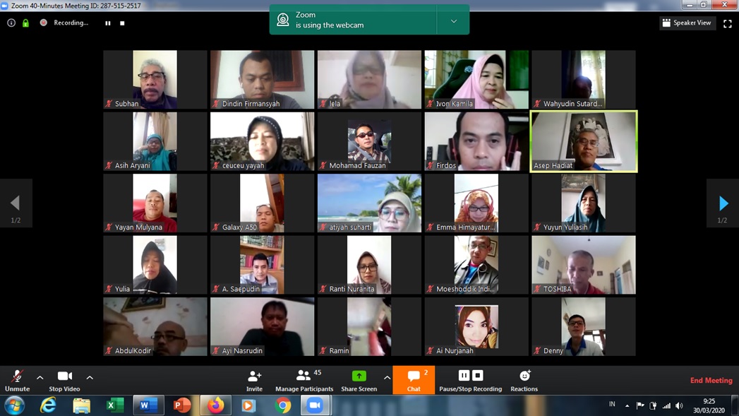 Kondisi WFH Pegawai BDK Bandung tetap bekerja dan komunikasi melalui Zoom Meeting